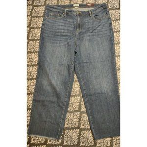 Ava And Viv Womens Jeans Blue Denim Size 20W Skinny Stretch High Rise Raw Hem